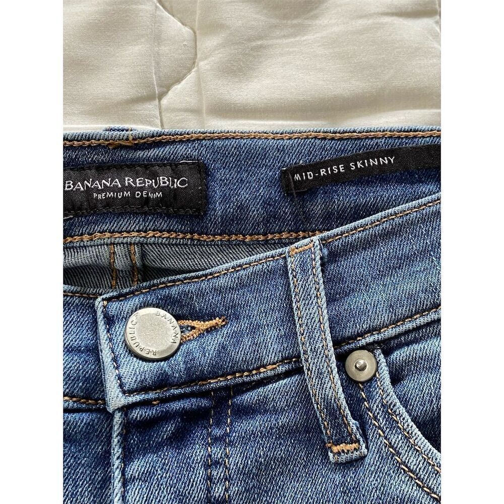 Banana Republic Mid Rise Skinny Jeans Blue Size 26 - Picture 2 of 13